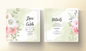 婚礼结婚请柬邀请函清新花浪漫布置花纹