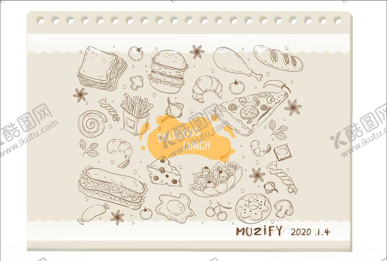 编号：15170609270022208137【酷图网】源文件下载-美味食物手绘稿