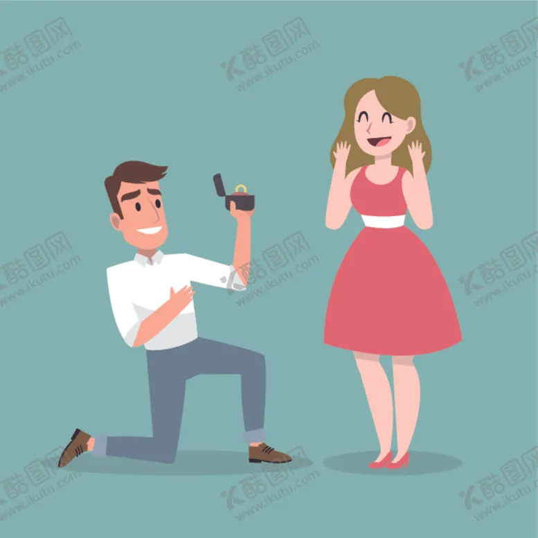 编号：85950206190915479307【酷图网】源文件下载-卡通人物求婚