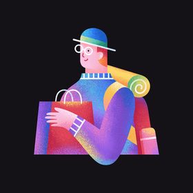 扁平噪点插画人物