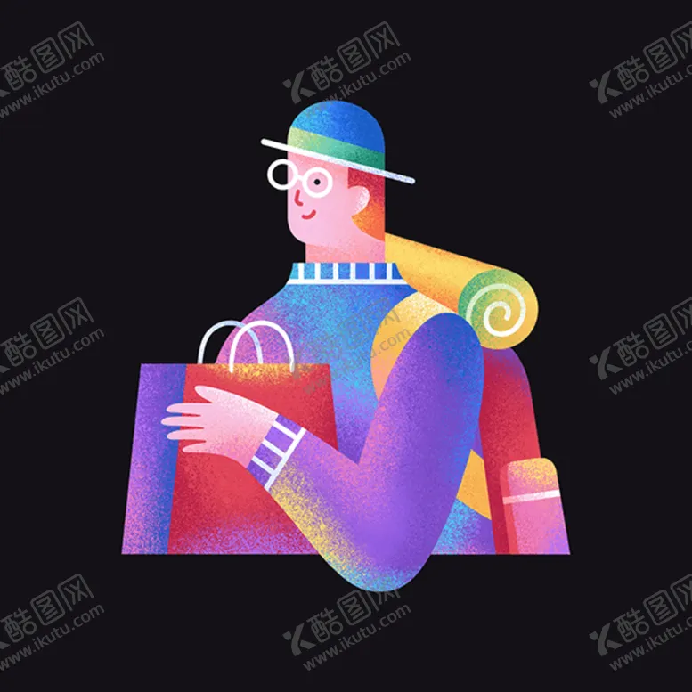 编号：65989707030127094239【酷图网】源文件下载-扁平噪点插画人物