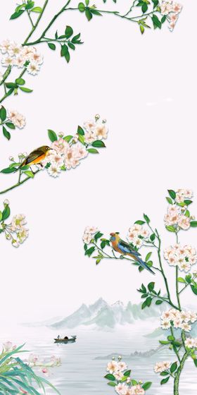 山水画泼墨图片高清壁纸