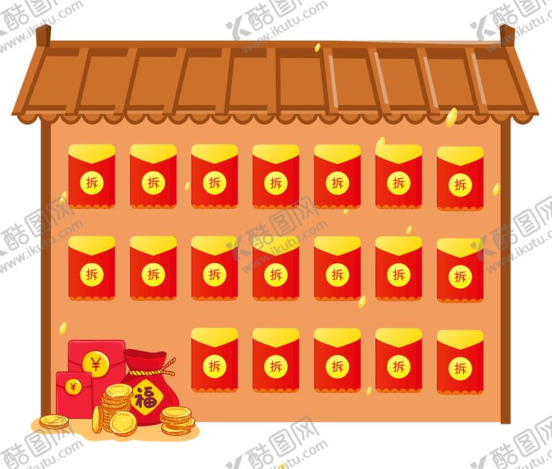 编号：54108309192100100895【酷图网】源文件下载- 红包墙 