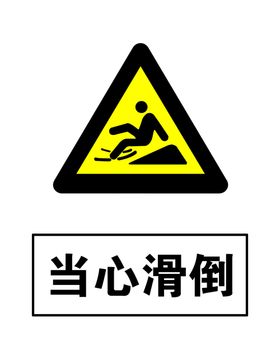 当心滑倒警示牌高清分层