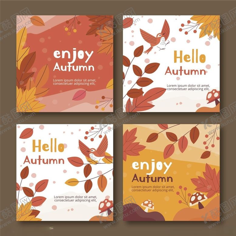 编号：79271510140913558574【酷图网】源文件下载-秋季主题贺卡设计