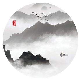 水墨中国风山水精致背景装饰