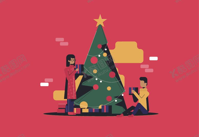 编号：15994009290354041866【酷图网】源文件下载-手绘圣诞插画