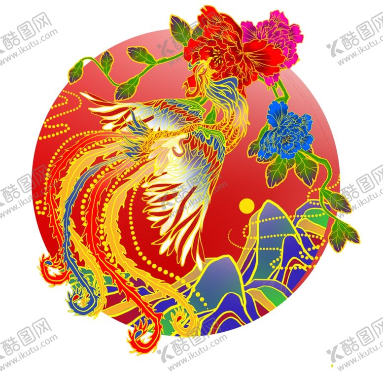 编号：69733505101015099596【酷图网】源文件下载-国潮凤凰插画