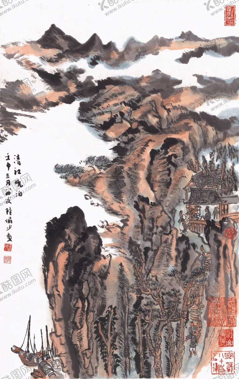 编号：92164506291423536080【酷图网】源文件下载-水墨山水国画风景