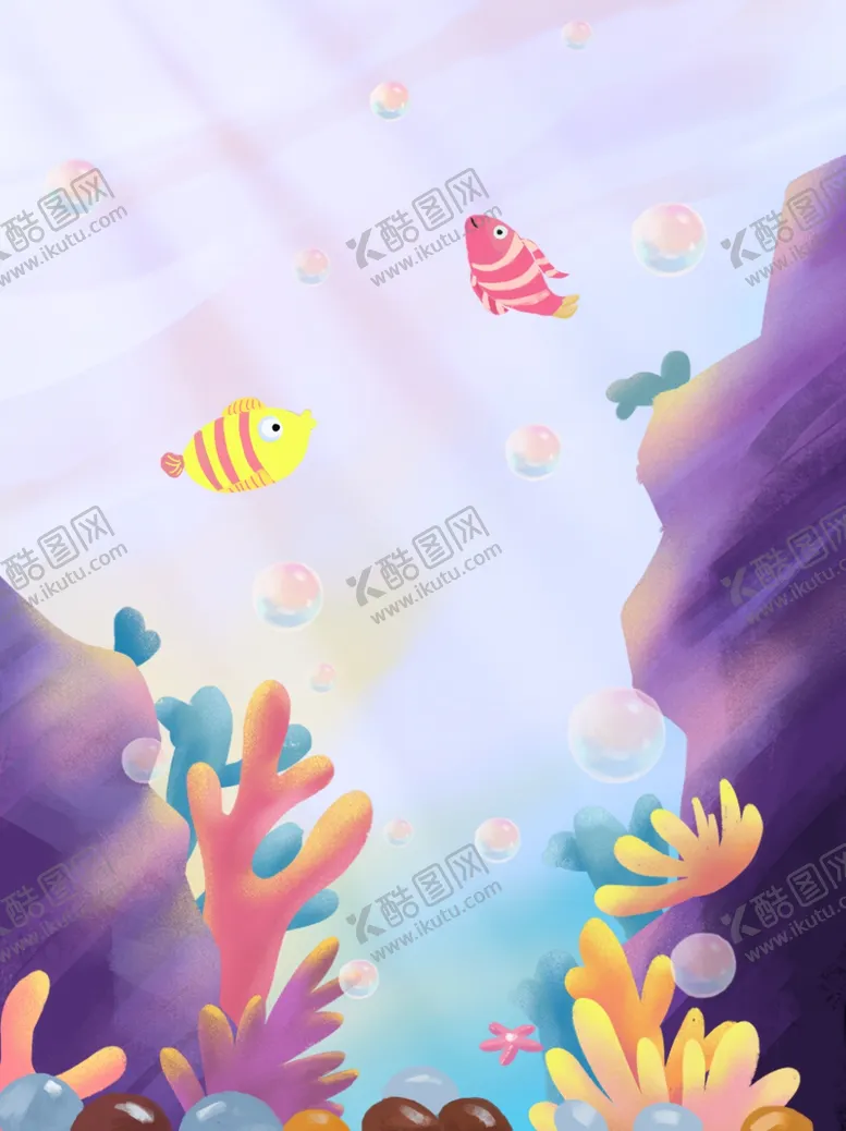 编号：19716207010437156893【酷图网】源文件下载-卡通海洋沙滩天空海岛背景
