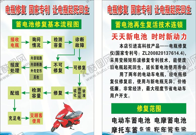 编号：69653610192319185383【酷图网】源文件下载-电瓶修复海报