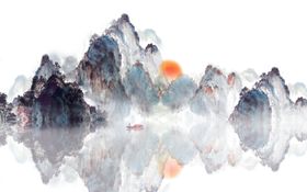 山水画背景墙