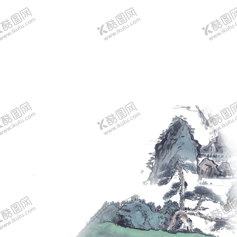 编号：32042809181537567029【酷图网】源文件下载-水墨松树