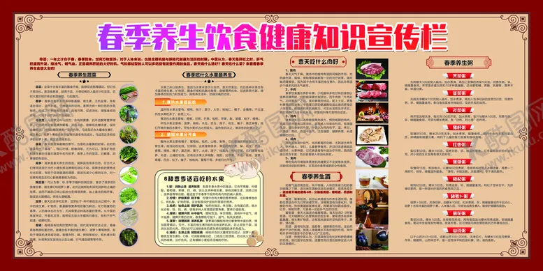 编号：20384909241629371978【酷图网】源文件下载-春季养生饮食健康知识宣传栏
