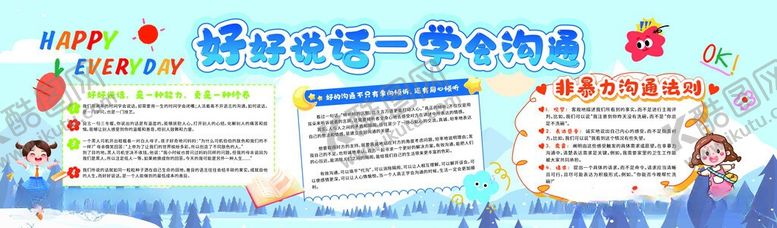 编号：89619306151057087507【酷图网】源文件下载-学会沟通小学生手抄报展示