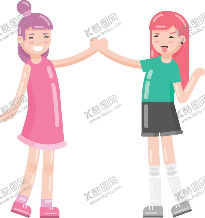 编号：80956209131948091620【酷图网】源文件下载-击掌卡通人物庆祝