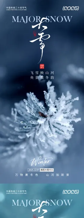 大雪节气温馨系列海报