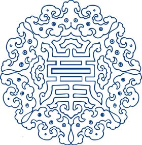 青花瓷图案中国古典玻璃贴画国画瓶
