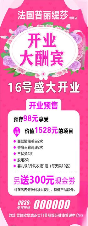 盛大开业大酬宾活动展架海报