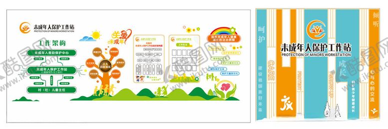 编号：22651310080858148547【酷图网】源文件下载-关爱未成年文化墙