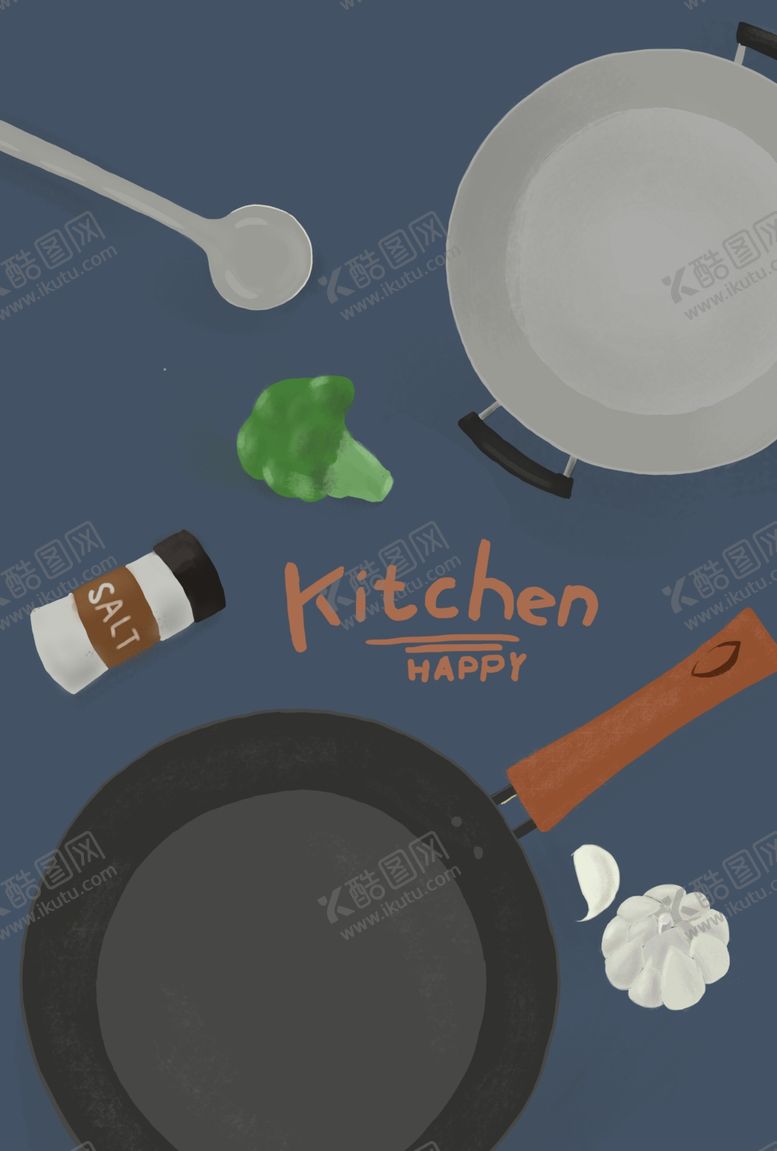 编号：30981210021101564556【酷图网】源文件下载-厨房用品分层手绘海报