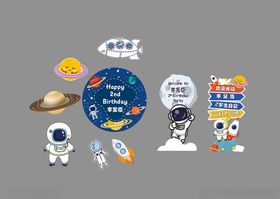 太空主题迎宾牌