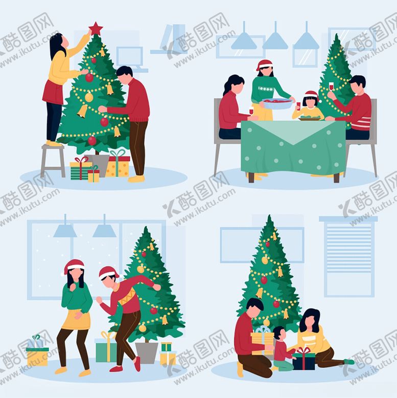 编号：53570410011030277449【酷图网】源文件下载-欢乐家庭的圣诞温馨时刻