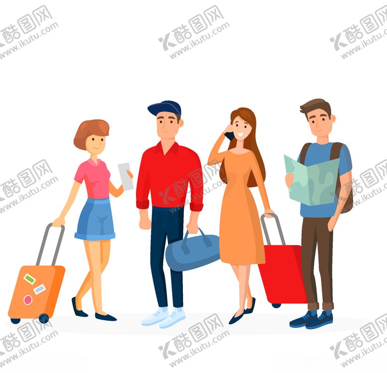 旅客游客Ai矢量观光人图片素材