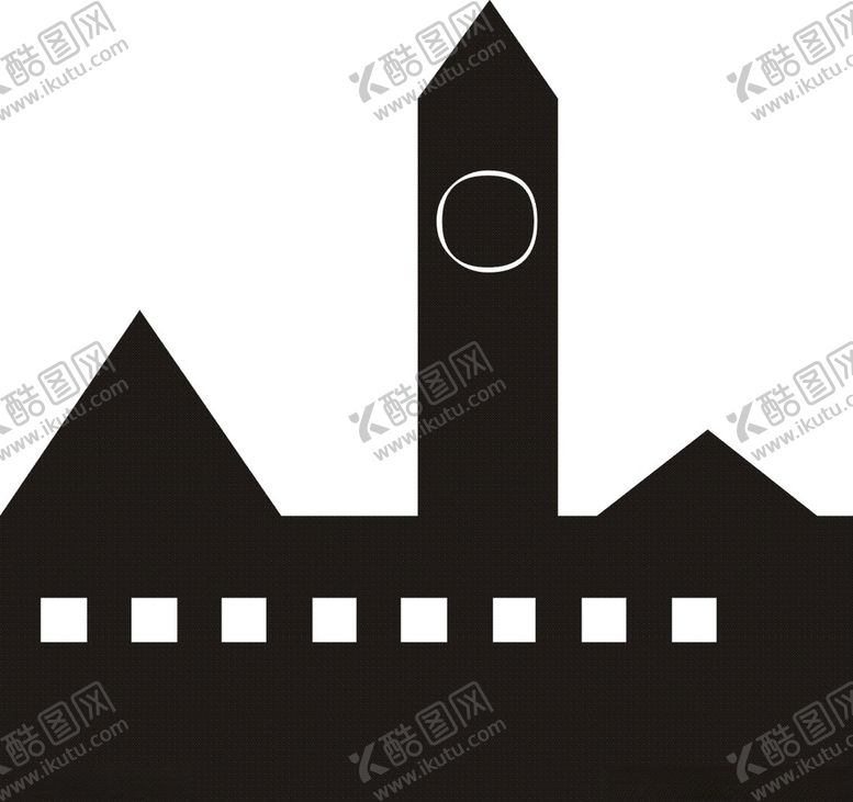 编号：21733406301240183220【酷图网】源文件下载-建筑房屋剪影-08