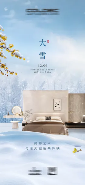 节气大雪日常海报
