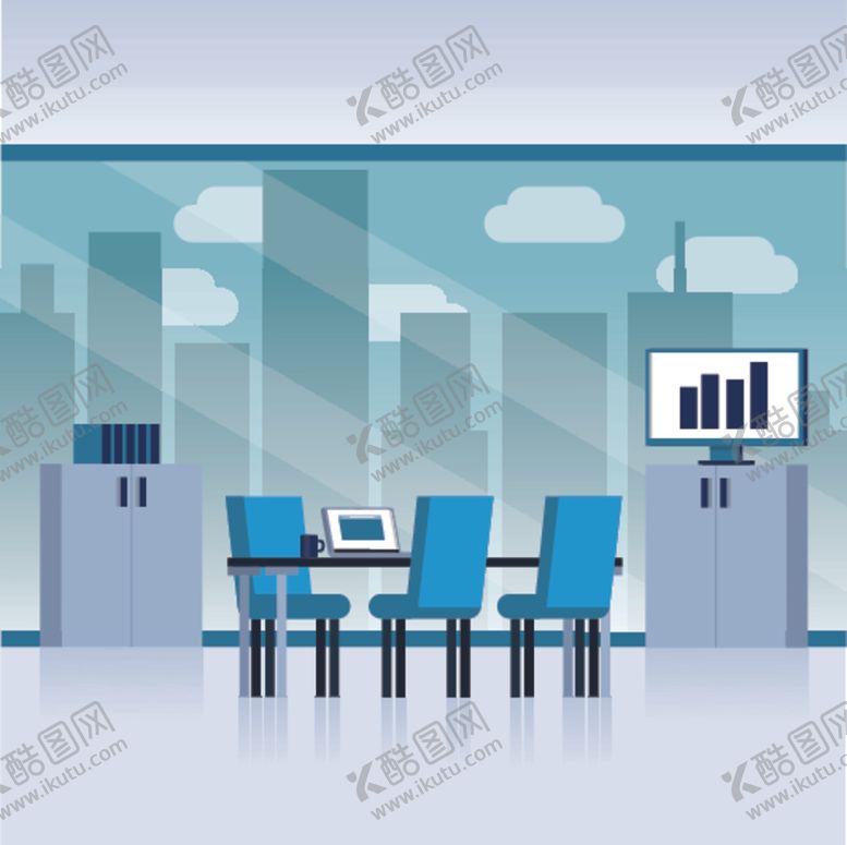 编号：35564609280916312289【酷图网】源文件下载-高端商务办公扁平化矢量插画