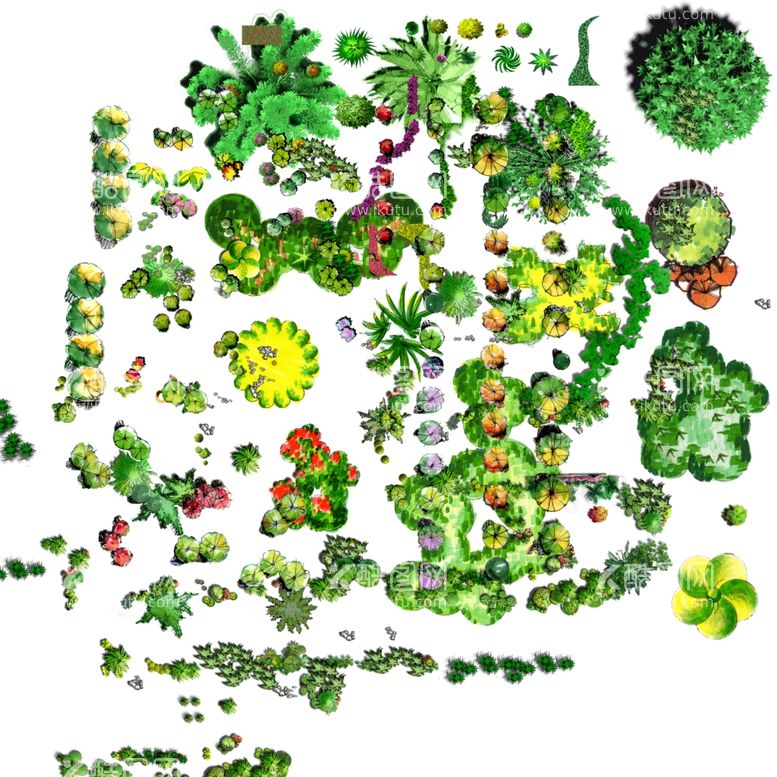 编号：93802011241132374335【酷图网】源文件下载-彩平素材景观平面图园林