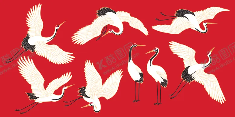 编号：67670501251812566633【酷图网】源文件下载-矢量仙鹤