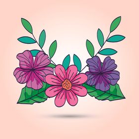 矢量手绘花朵
