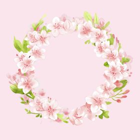 粉色花卉插画