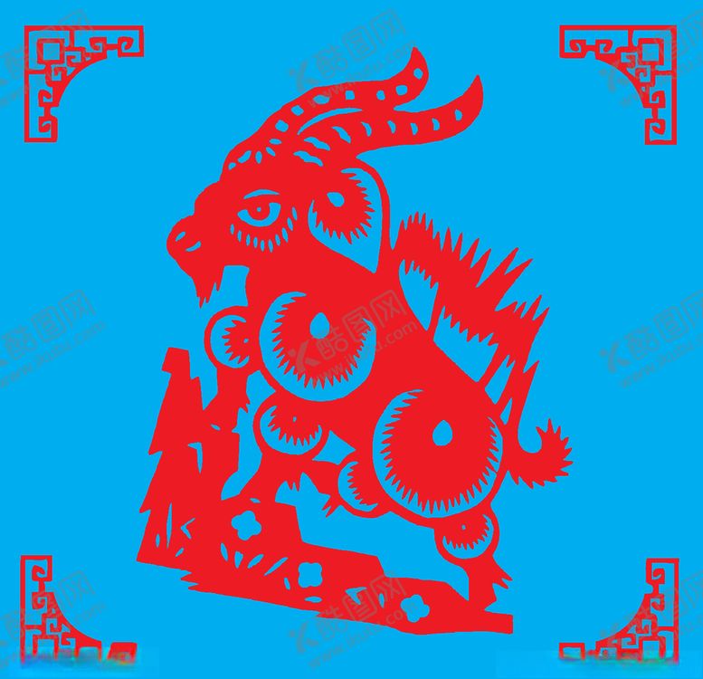 编号：36329710202025228370【酷图网】源文件下载-羊剪纸