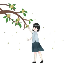 桂花枝头枝叶八月半海报素材