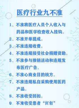 医疗行业九不准海报