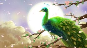 凉亭清新传统复古插画背景素材