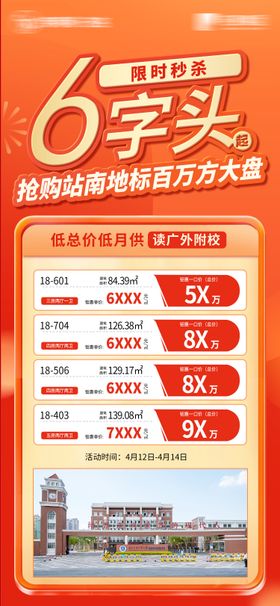 渠道专场车位优惠海报