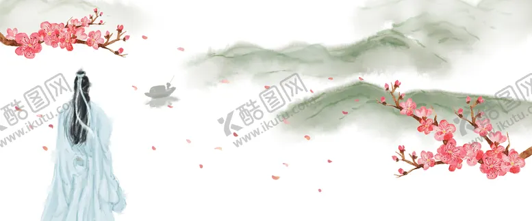 编号：23691110190200585538【酷图网】源文件下载- 手绘桃花插画海报图片