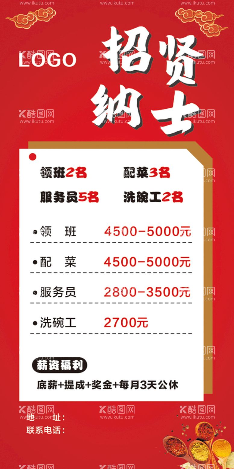 编号：80364709120008062874【酷图网】源文件下载-烤肉招聘招贤纳士红色醒目