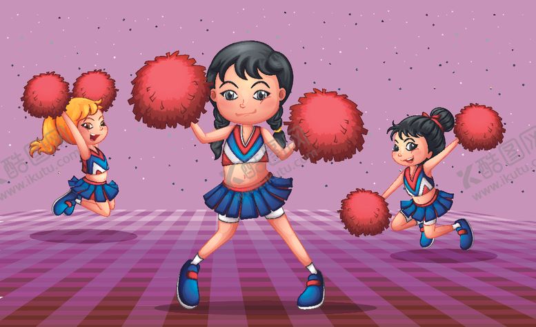 编号：39689711010607072781【酷图网】源文件下载-卡通啦啦队员