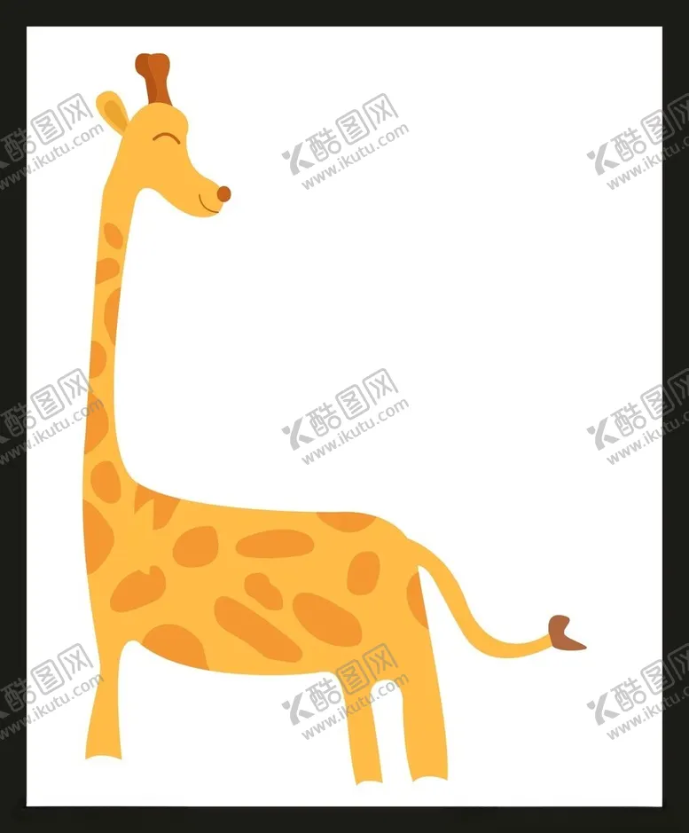 编号：59725602080800063448【酷图网】源文件下载-手绘长颈鹿