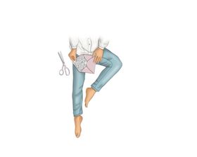 拆信封插画女孩剪刀