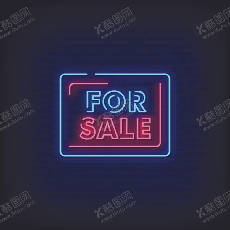编号：97632803101133199398【酷图网】源文件下载-购物打折霓虹灯LOGO图片