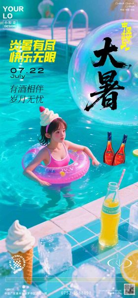 酒吧大暑节气海报