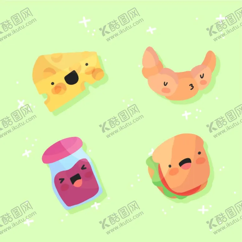 编号：44467512030427179584【酷图网】源文件下载-可爱手绘美食