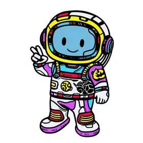 宇航员卡通太空人卡通卡通人物