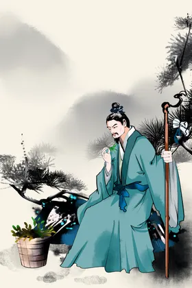 女性人物传统国风合成海报素材